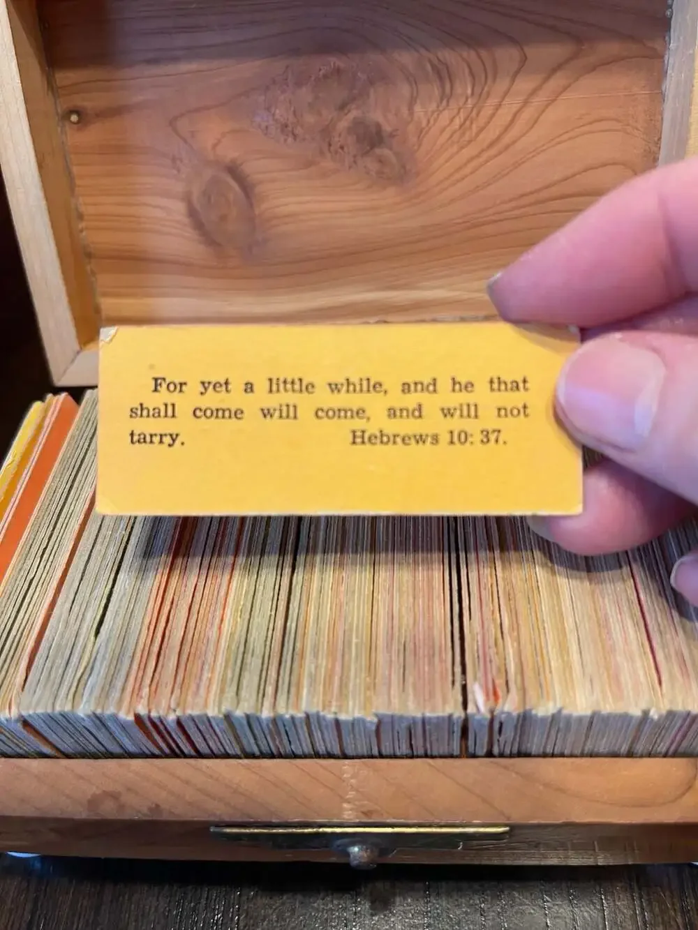 God's Treasure Chest Vintage Cedar Wood Keepsake Box with Scripture Cards